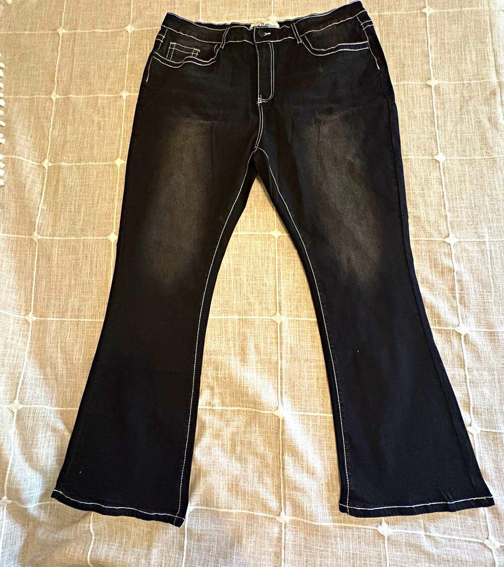 Blue Republic Women's Black Dark Wash Mid Rise Bootcut Stretch Jeans 3XL